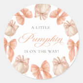 Coquette Bow Little Pumpkin Baby Shocker Runder Aufkleber (Vorderseite)