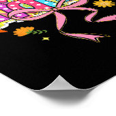 Coquette Bow Mama Bunny Easter Mama Boho Florals F Poster (Ecke)