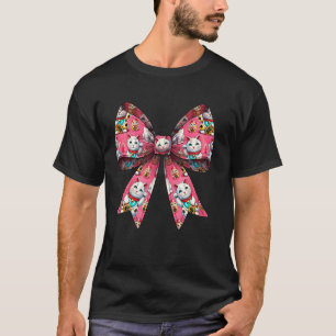 Coquette-Bow Maneki Neko Japanische Katze Glücks P T-Shirt