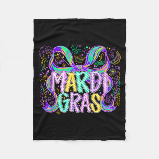 Coquette Bow Mardi Gras Carnival Parade Season Wom Fleecedecke (Vorderseite)