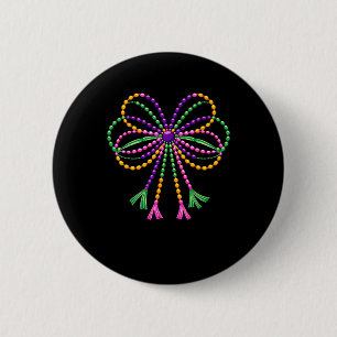 Coquette Bow Mardi Gras Festival Lilie Carn Button