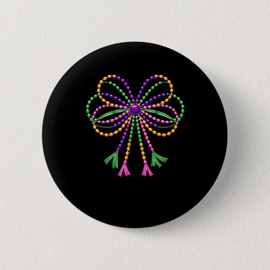 Coquette Bow Mardi Gras Festival Lilie Carn Button (Vorderseite)