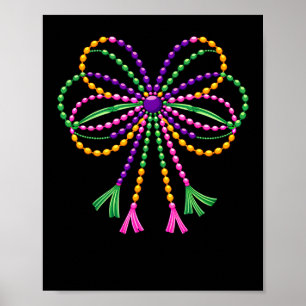 Coquette Bow Mardi Gras Festival Lilie Carn Poster