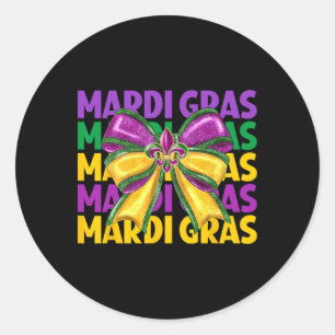 Coquette Bow Mardi Gras Kostüme Frauen und Mädchen Runder Aufkleber