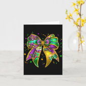 Coquette Bow Mardi Gras New Orleans Fleur De Lis F Karte (Gelbe Blume)