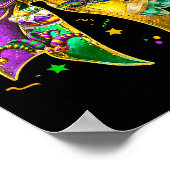 Coquette Bow Mardi Gras New Orleans Fleur De Lis F Poster (Ecke)