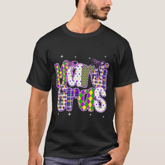 Coquette Bow Mardi Gras New Orleans Louisiana Dalm T-Shirt (Vorderseite)