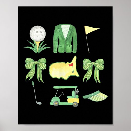 Coquette Bow Masters Golf Turnier Grafik für W Poster (Vorne)