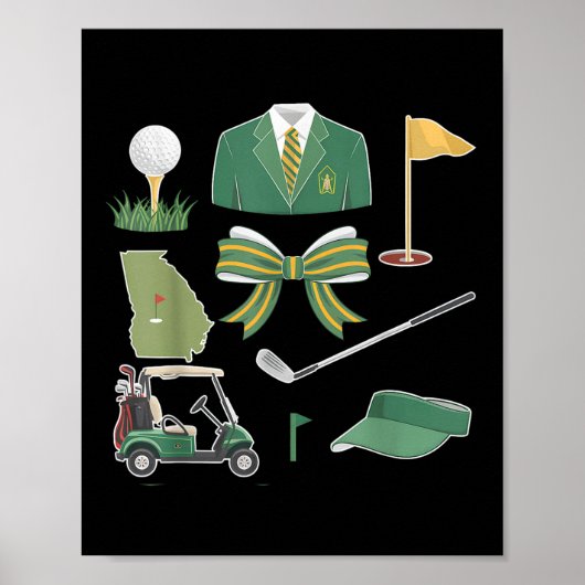 Coquette Bow Masters Golf Turnier Grafik für W Poster (Vorne)
