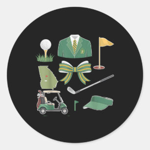 Coquette Bow Masters Golf Turnier Grafik für W Runder Aufkleber