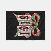 Coquette Bow Merry Christmas Gigi Grandma Xmas Paj Fleecedecke (Vorderseite (Horizontal))