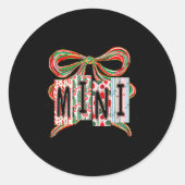 Coquette Bow Merry Christmas Mini Grandma Xmas Paj Runder Aufkleber (Vorderseite)