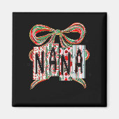 Coquette Bow Merry Christmas Nana Grandma Xmas Paj Magnet (Vorne)