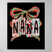 Coquette Bow Merry Christmas Nana Grandma Xmas Paj Poster (Vorne)
