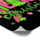 Coquette Bow Merry Christmas Tree Xmas Holiday Gir Poster (Ecke)