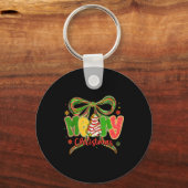 Coquette Bow Merry Christmas Xmas Family Pajamas H Schlüsselanhänger (Vorderseite)