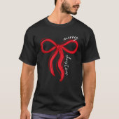 Coquette Bow Merry Christmas Xmas Santa Squad Fami T-Shirt (Vorderseite)