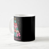 Coquette Bow Merry Christmas Xmas Tree Family Paja Kaffeetasse (Vorderseite Links)