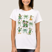 Coquette Bow Mickey And Friends St. Patrick’s Day  T-Shirt (Vorderseite)