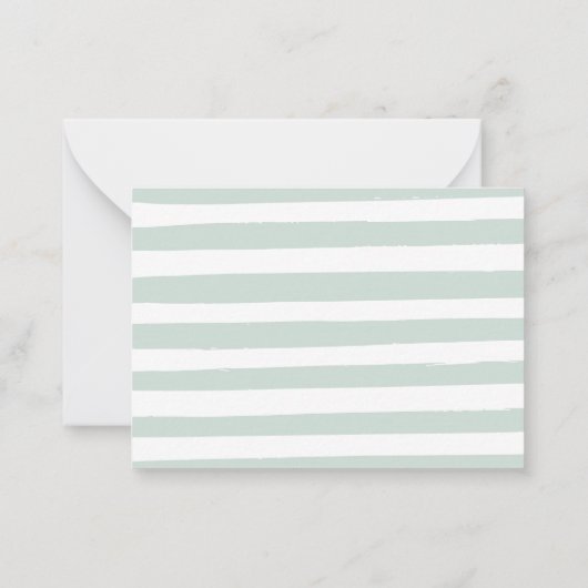 Coquette Bow & Mint Green Strips Personalisiert Mitteilungskarte (Rückseite)