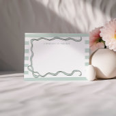 Coquette Bow & Mint Green Strips Personalisiert Mitteilungskarte