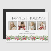 Coquette Bow Mistletoe Glücklichste Tage 4 Foto Magnetkarte (Vorne/Hinten)