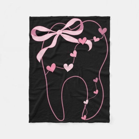 Coquette Bow Molar Dentist Dental Hygienist Valent Fleecedecke (Vorderseite)