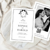 Coquette Bow Monogram QR-Codierung Hochzeit in fra Save The Date