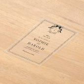 Coquette Bow Monogram Wedding, französisches Wappe Acryleinladungen (Ablage )
