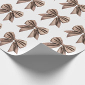 Coquette Bow Muster Mocha Brown Geschenkpapier (Ecke)