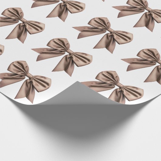 Coquette Bow Muster Mocha Brown Geschenkpapier (Ecke)