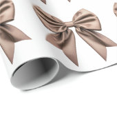 Coquette Bow Muster Mocha Brown Geschenkpapier (Rolleneckpunkt)