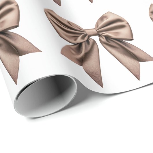 Coquette Bow Muster Mocha Brown Geschenkpapier (Rolleneckpunkt)