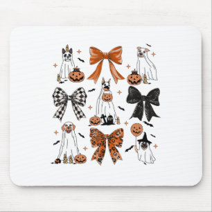 Coquette Bow Niedlich Ghost Hunde Halloween Pumpki Mousepad