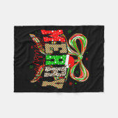 Coquette Bow Nk Christmas Tree Merry Xmas Girl Wom Fleecedecke (Vorderseite (Horizontal))