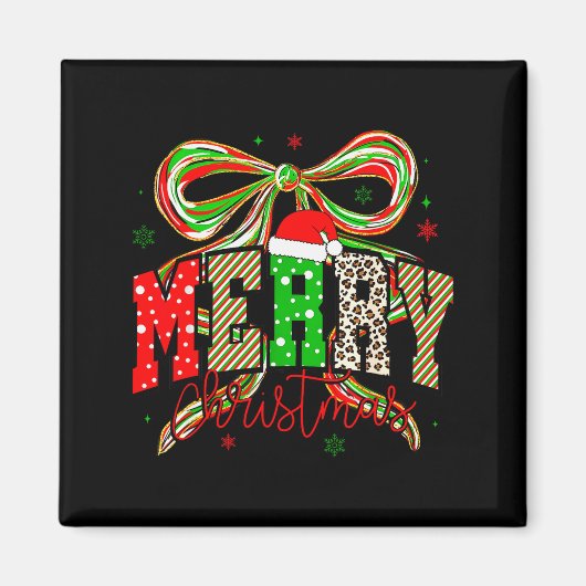 Coquette Bow Nk Christmas Tree Merry Xmas Girl Wom Magnet (Vorne)