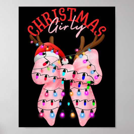 Coquette Bow Nk Gingerbrett Weihnachten Weihnachte Poster (Vorne)