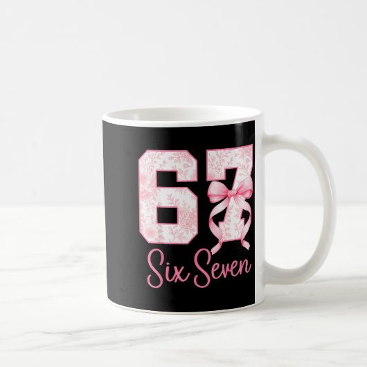 Coquette Bow Number 67 Funny Meme Nk Floral Women  Kaffeetasse (Rechts)
