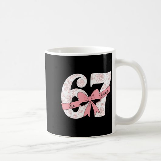 Coquette Bow Number 67 Meme Nk Floral  Kaffeetasse (Rechts)