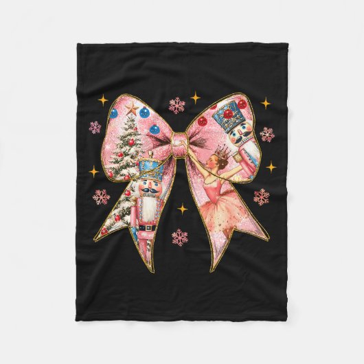 Coquette Bow Nutcracker Christmas Xmas Family Paja Fleecedecke (Vorderseite)