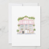 Coquette Bow Pariser Café Französisch Geburtstag Einladung (Rückseite)