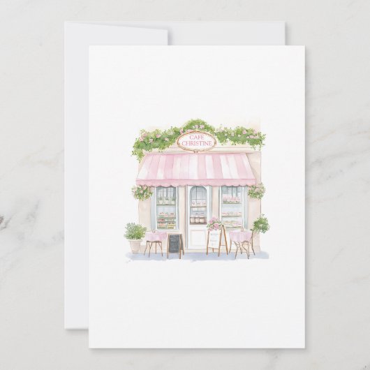 Coquette Bow Parisian Café French Girl Baby Shower Einladung (Rückseite)