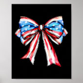 Coquette Bow Patriotic Usa Flag Happy 4. Juli Poster (Vorne)