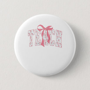 Coquette Bow Pencil Design Lehrer Button