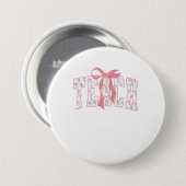 Coquette Bow Pencil Design Lehrer Button (Vorne & Hinten)