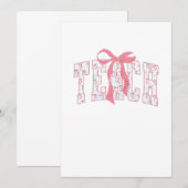 Coquette Bow Pencil Design Lehrer Einladung (Vorne/Hinten)