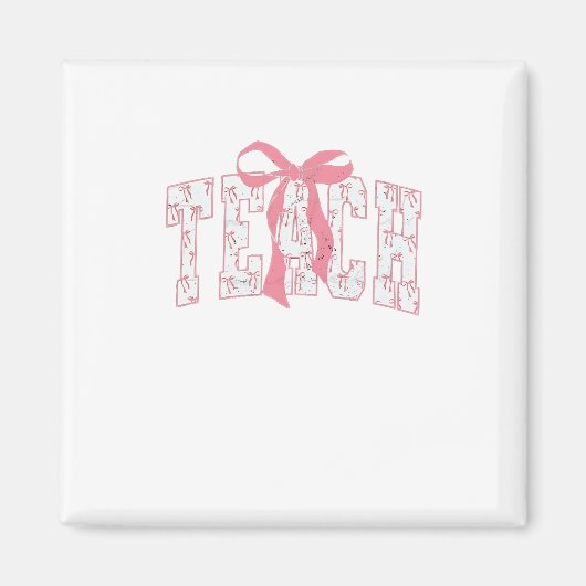 Coquette Bow Pencil Design Lehrer Magnet (Vorne)