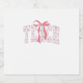 Coquette Bow Pencil Design Lehrer Schaumweinetikett (Einzelnes Label)