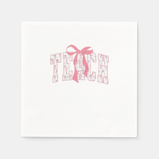Coquette Bow Pencil Design Lehrer Serviette (Vorderseite)