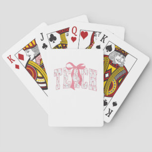 Coquette Bow Pencil Design Lehrer Spielkarten
